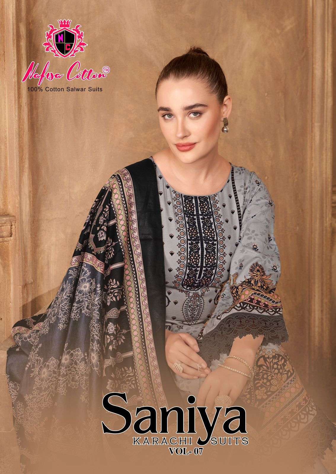 SANIYA KARACHI SUITS VOL - 07 BY NAFISA COTTON